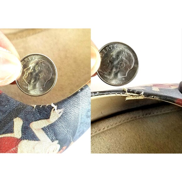 ICON Women's Multicolor Printed Leather Flats Sz 8 Art To Wear Casual Bow - Picture 14 of 14